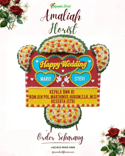 Karangan Papan Bunga Pernikahan di Bangkingan